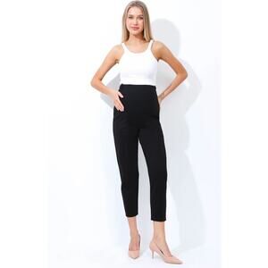 Alina Mae Maternity Over the Belly Cropped Ankle Trousers Size Small